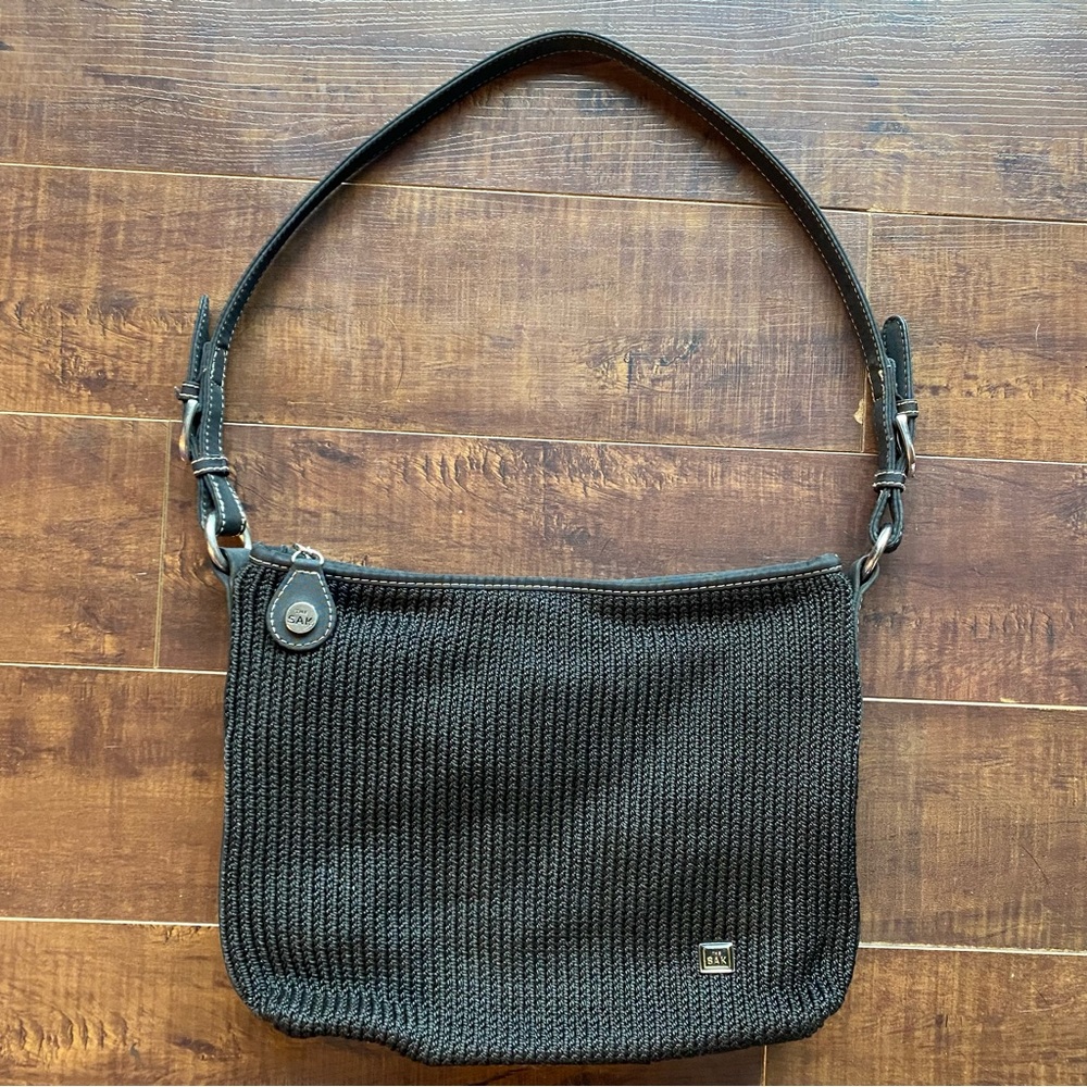 The Sak Black Woven Shoulder Bag